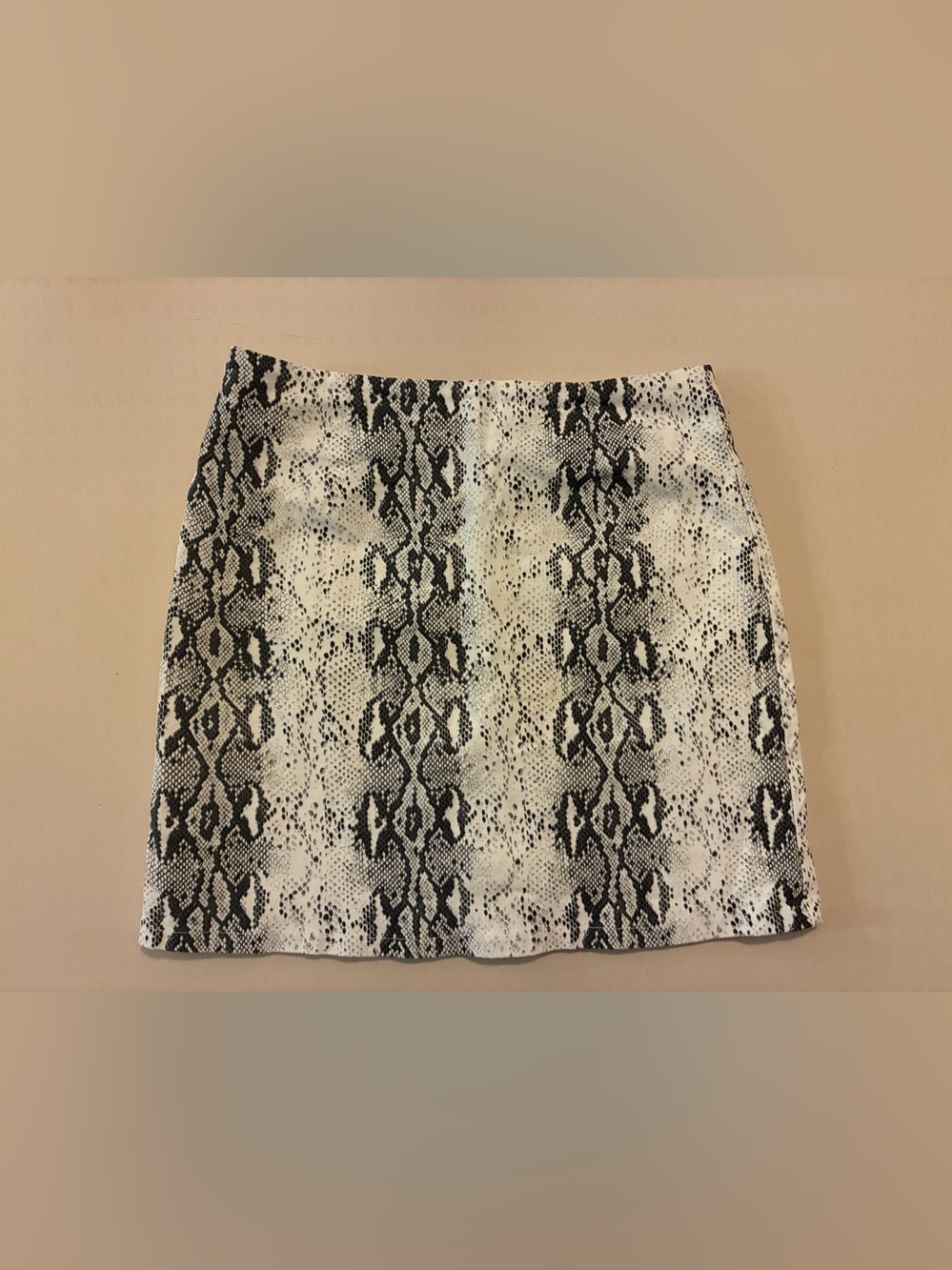 She + Sky Black and White Snake Print Mini Skirt